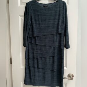 Chic Layered Long Sleeve Dress in Black